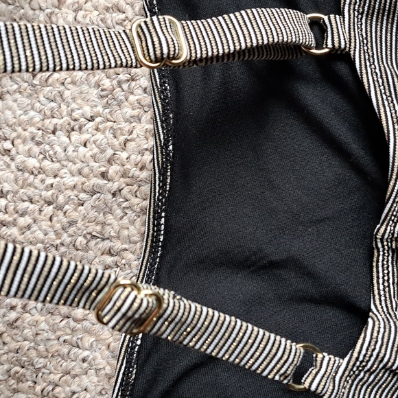 Shade & Shore metallic stripe side cutout one piece - Picture 3 of 11